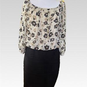 Gabby Skye Black and White Floral dress size 12